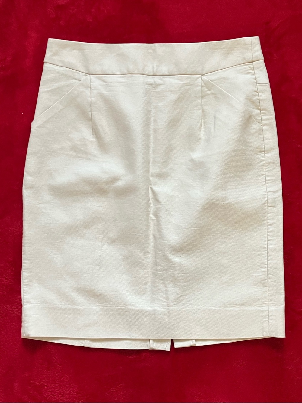 J. Crew The Pencil Skirt Off White Twill